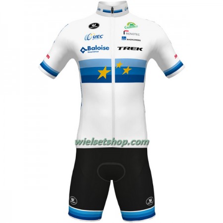 Fietskleding (Fietsshirt + Korte Koersbroek) 2022 Baloise-Trek Lions Europees Kampioenschap - Blauw Wit